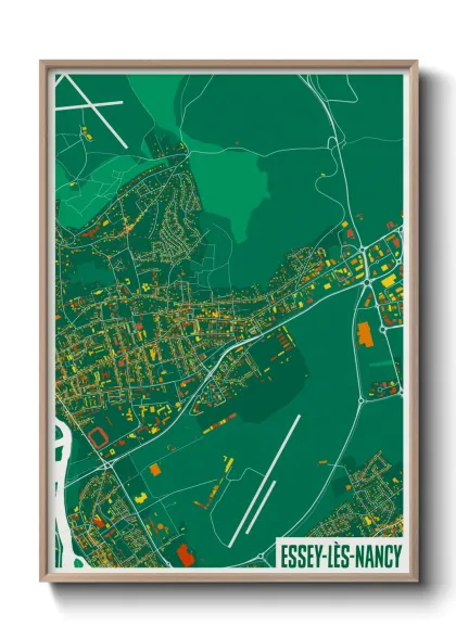 Une affiche de carte sur Essey-lès-Nancy