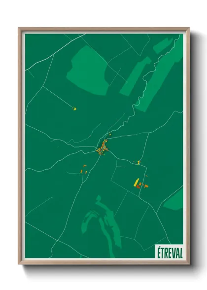 Une affiche de carte sur Étreval