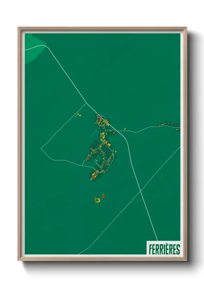 Une affiche de carte sur Ferrières