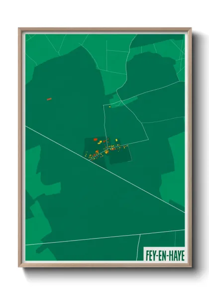 Une affiche de carte sur Fey-en-Haye