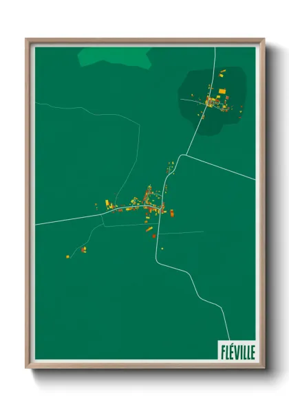 Une affiche de carte sur Fléville