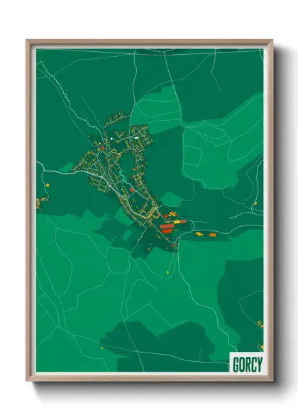 Une affiche de carte sur Gorcy
