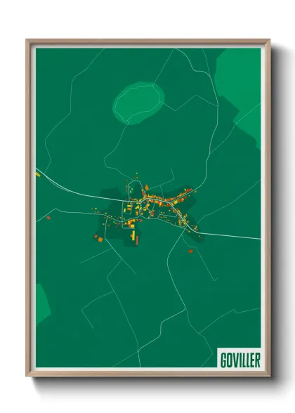 Une affiche de carte sur Goviller