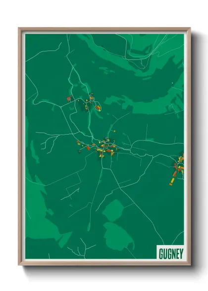Une affiche de carte sur Gugney