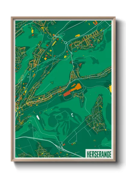 Une affiche de carte sur Herserange