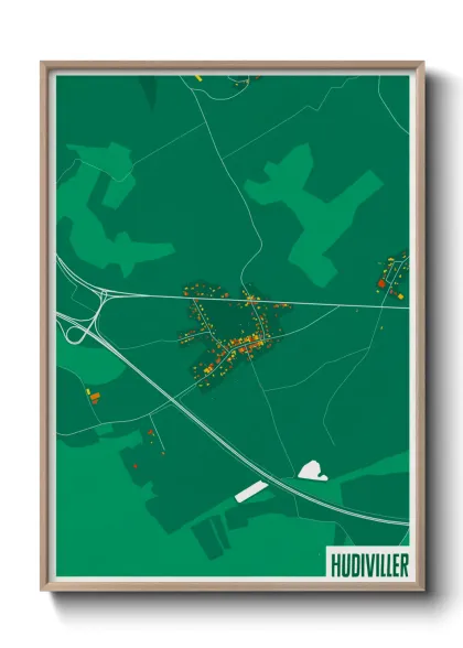 Une affiche de carte sur Hudiviller