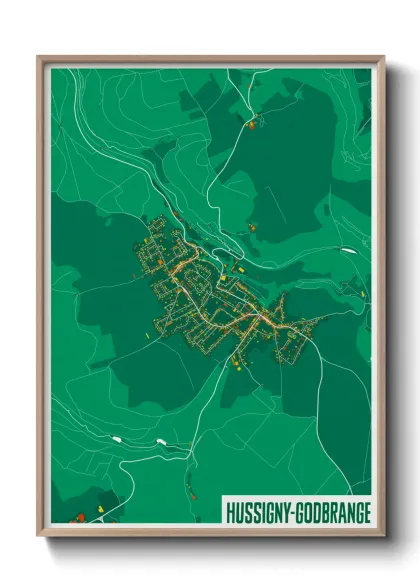 Une affiche de carte sur Hussigny-Godbrange