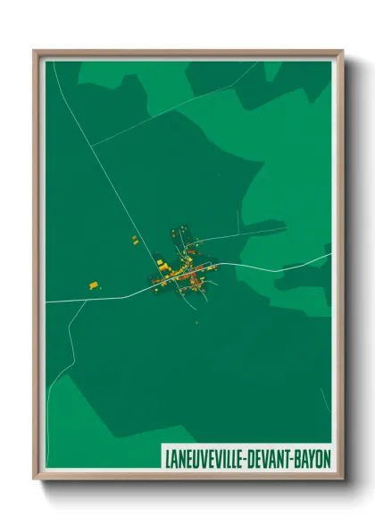 Une affiche de carte sur Laneuveville-devant-Bayon