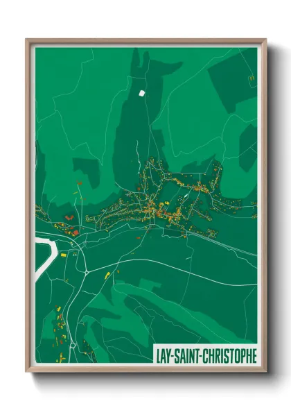 Une affiche de carte sur Lay-Saint-Christophe