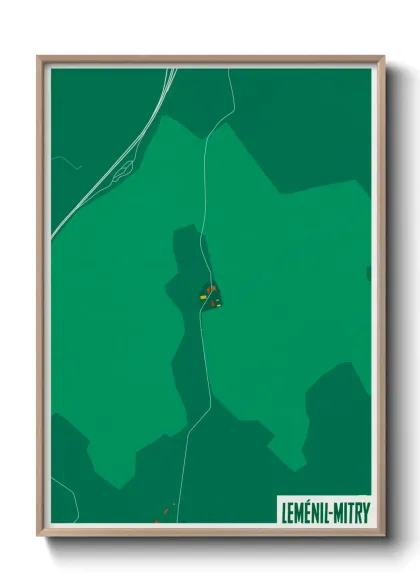 Une affiche de carte sur Leménil-Mitry