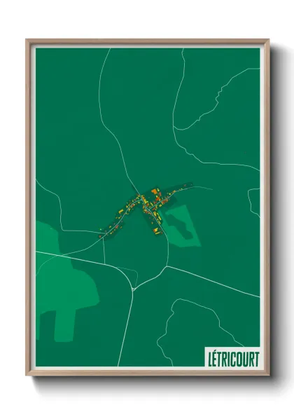 Une affiche de carte sur Létricourt