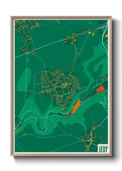 Une affiche de carte sur Lexy