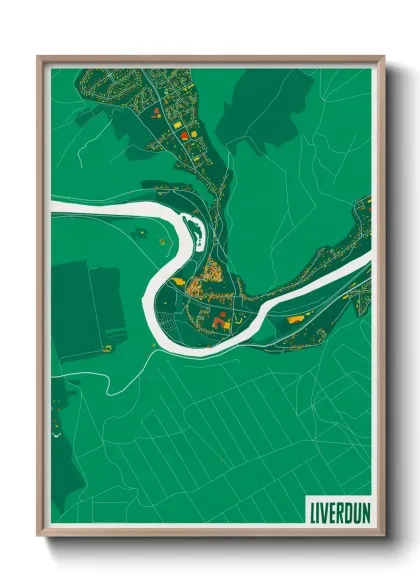 Une affiche de carte sur Liverdun