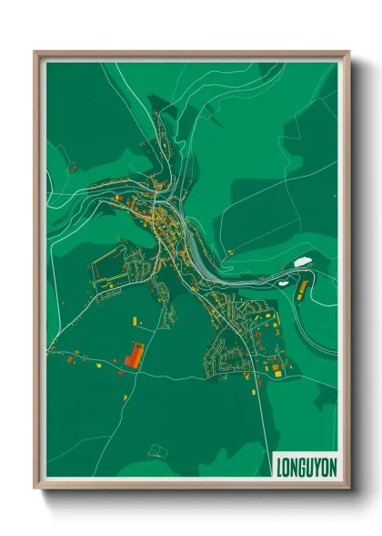 Une affiche de carte sur Longuyon