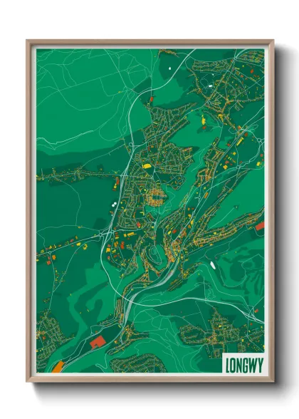 Une affiche de carte sur Longwy