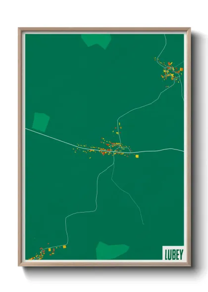 Une affiche de carte sur Lubey