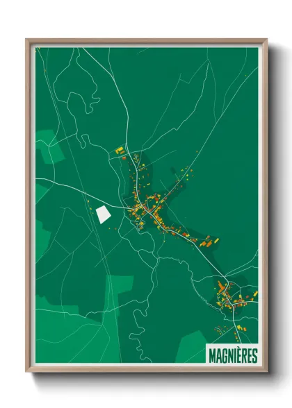 Une affiche de carte sur Magnières