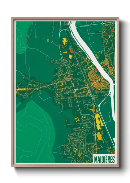 Une affiche de carte sur Maidières
