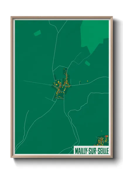 Une affiche de carte sur Mailly-sur-Seille