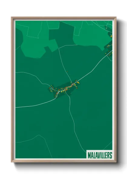 Une affiche de carte sur Malavillers