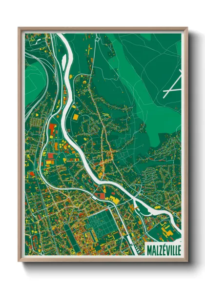 Une affiche de carte sur Malzéville
