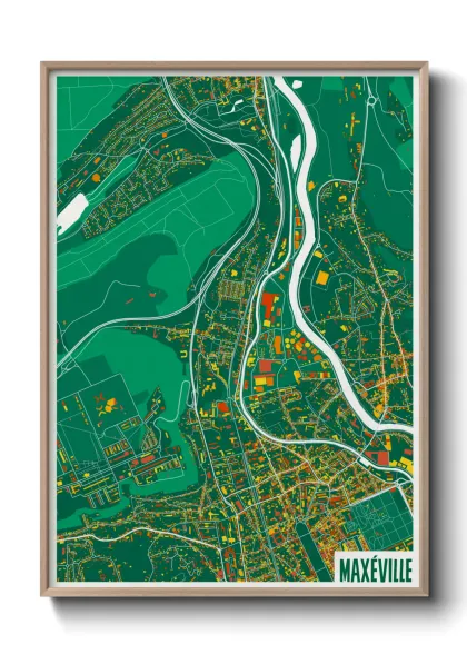 Une affiche de carte sur Maxéville