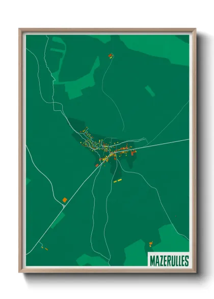 Une affiche de carte sur Mazerulles