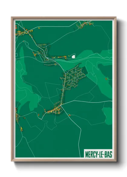 Une affiche de carte sur Mercy-le-Bas