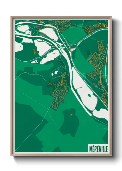 Une affiche de carte sur Méréville