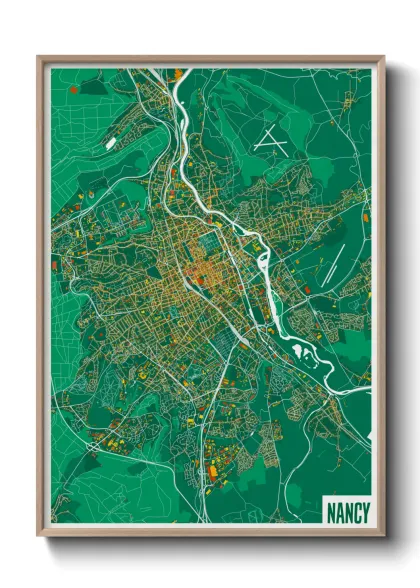 Une affiche de carte sur Nancy