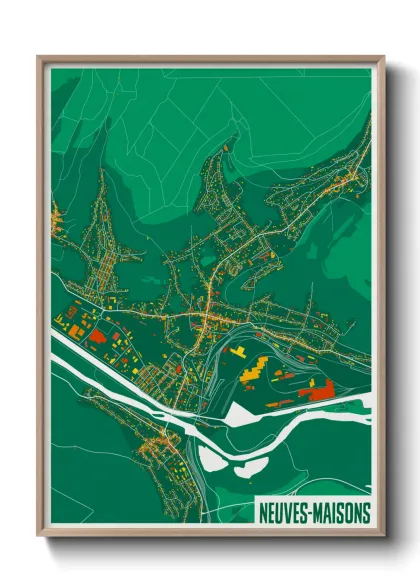 Une affiche de carte sur Neuves-Maisons
