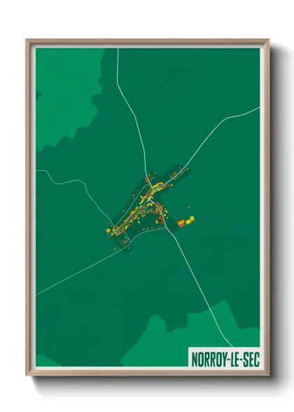 Une affiche de carte sur Norroy-le-Sec