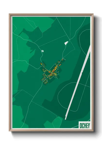 Une affiche de carte sur Ochey