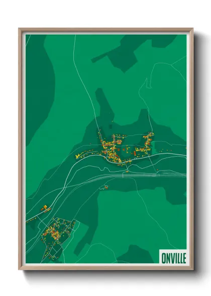 Une affiche de carte sur Onville