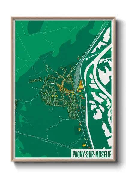 Une affiche de carte sur Pagny-sur-Moselle