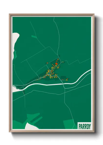 Une affiche de carte sur Parroy