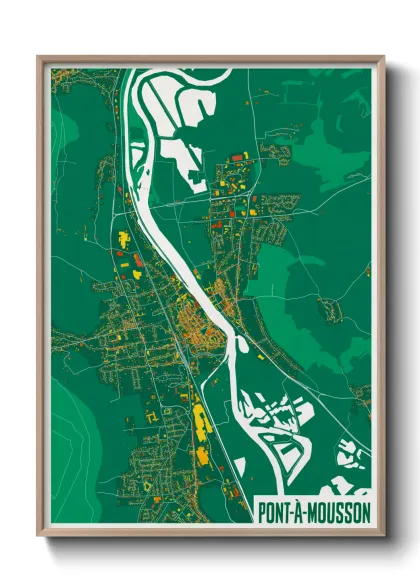 Une affiche de carte sur Pont-à-Mousson