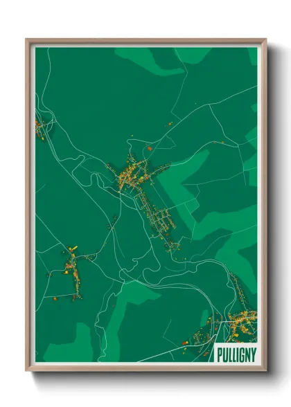 Une affiche de carte sur Pulligny