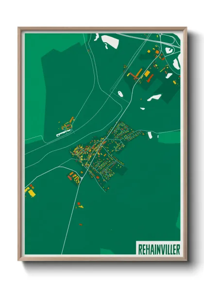 Une affiche de carte sur Rehainviller