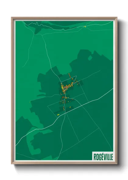 Une affiche de carte sur Rogéville