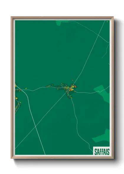 Une affiche de carte sur Saffais