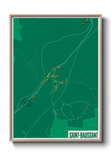 Une affiche de carte sur Saint-Baussant