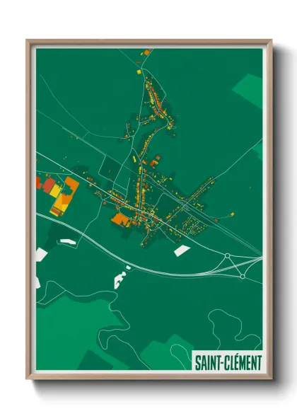 Une affiche de carte sur Saint-Clément