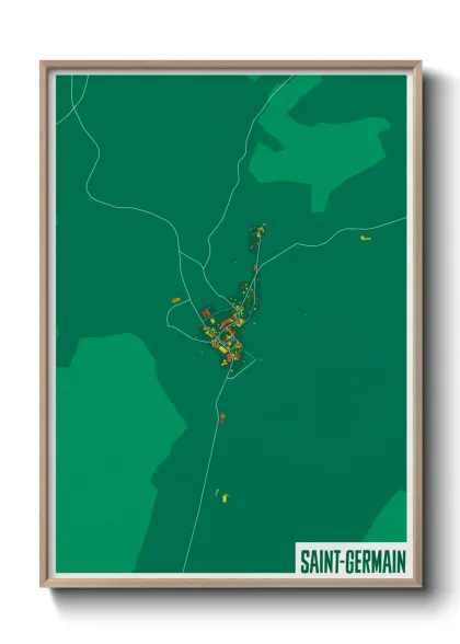 Une affiche de carte sur Saint-Germain