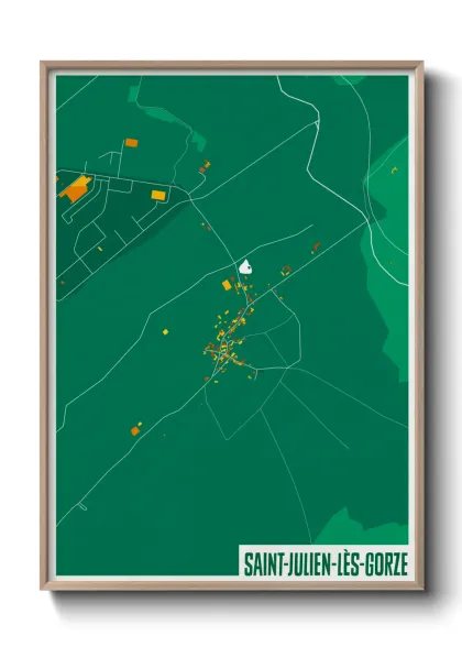 Une affiche de carte sur Saint-Julien-lès-Gorze