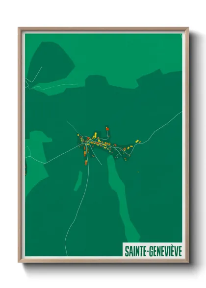 Une affiche de carte sur Sainte-Geneviève