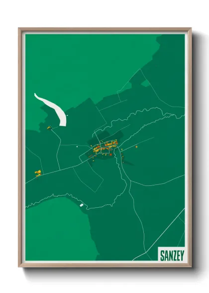 Une affiche de carte sur Sanzey