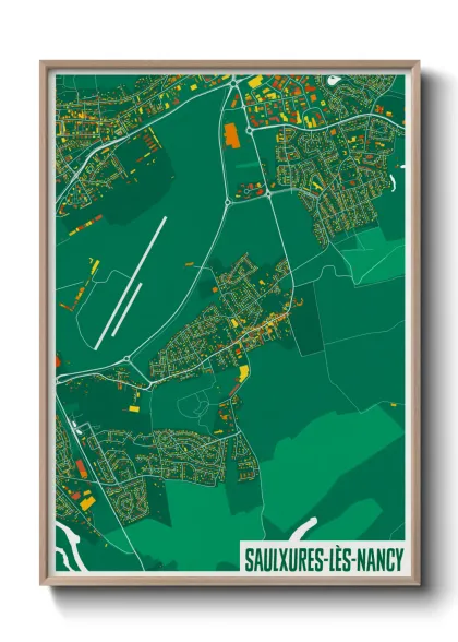 Une affiche de carte sur Saulxures-lès-Nancy