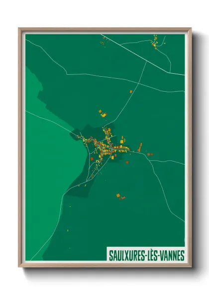 Une affiche de carte sur Saulxures-lès-Vannes