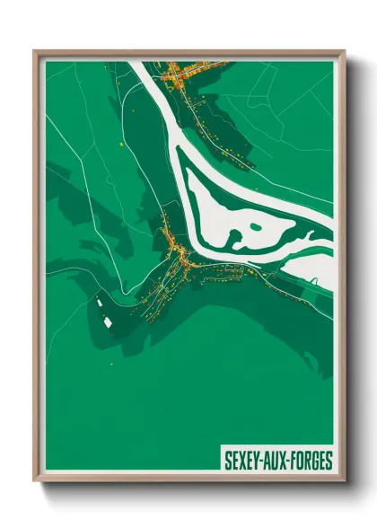 Une affiche de carte sur Sexey-aux-Forges